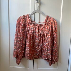 Down Lunaria top in Poppy